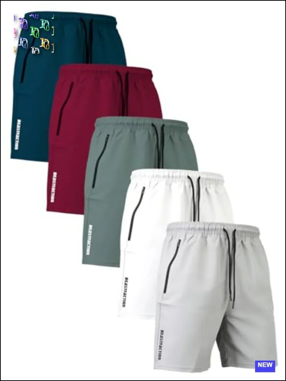 5 Pack Mens Athletic Shorts with Zipper Pockets, 9 Inch Quick Dry Mesh Gym